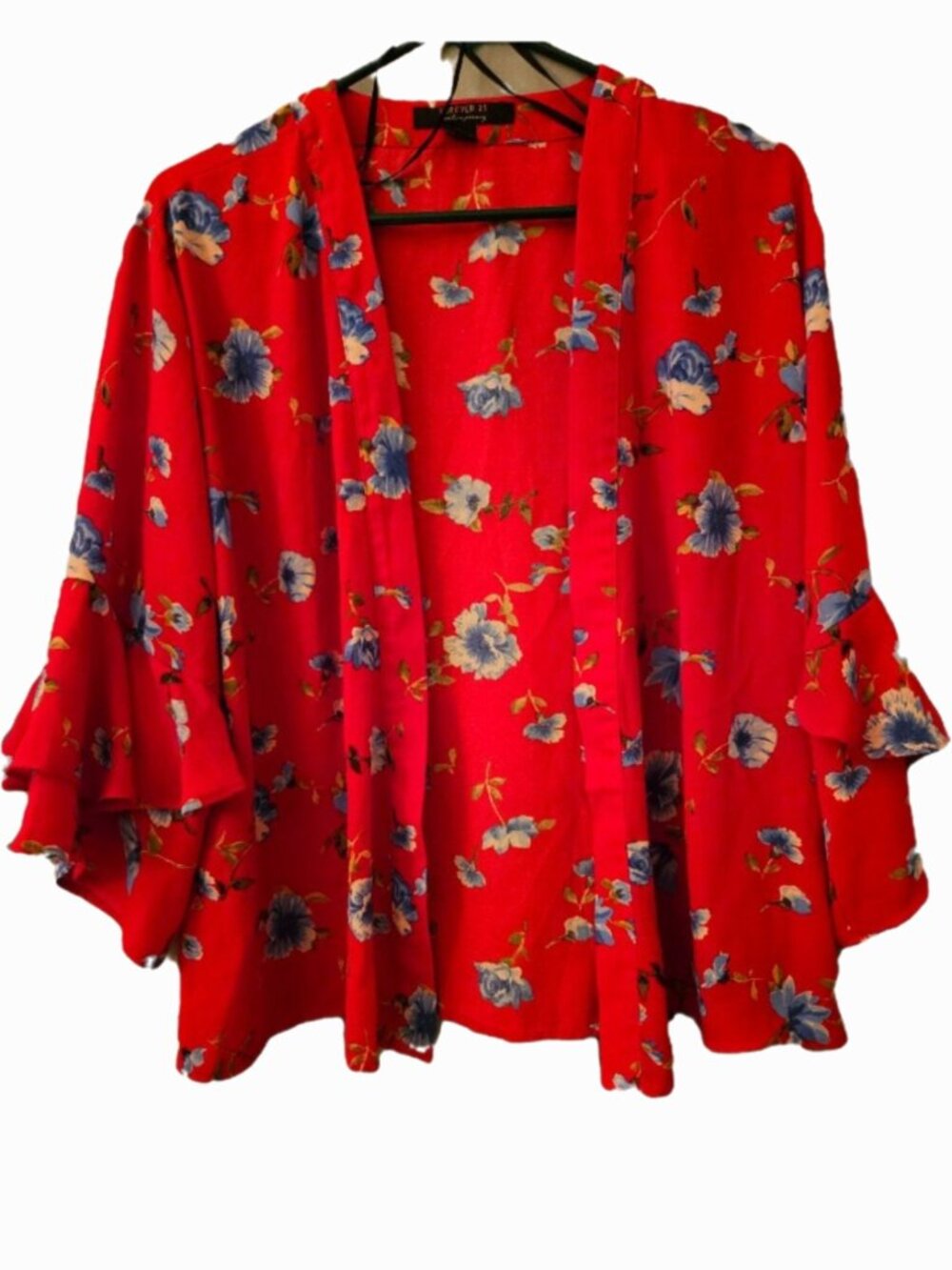 Forever 21 Floral Red Blue Top Size S